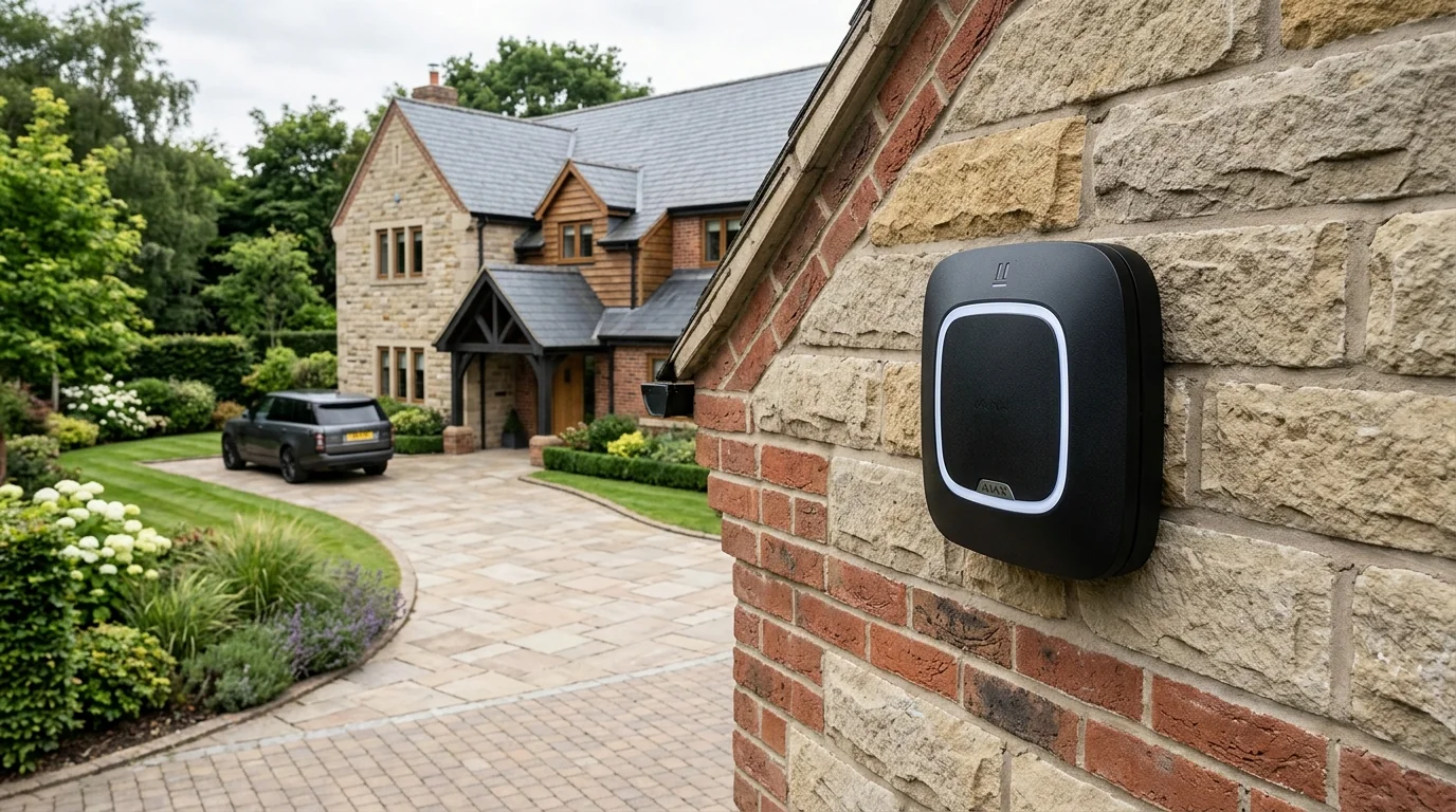 Front elevation of detached residence fitted with Ajax Jeweller wireless security system in Beardwood